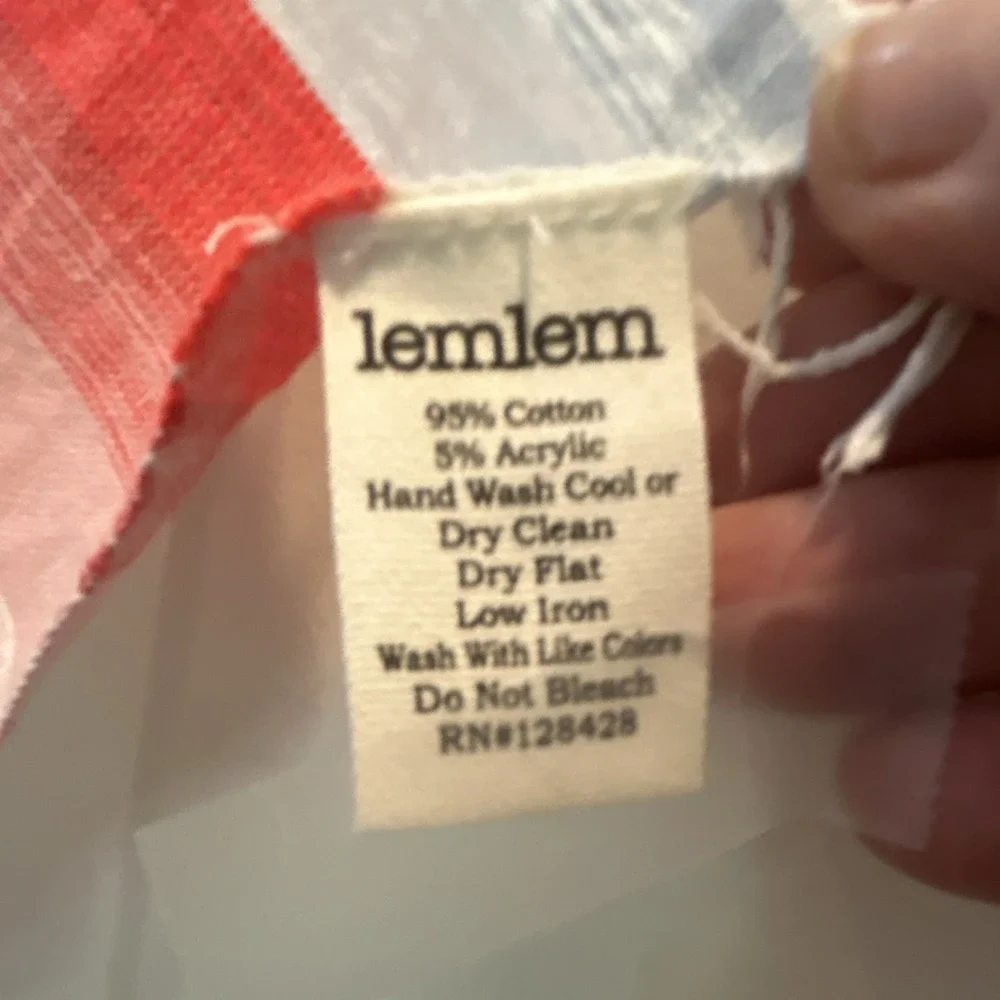 lemlem Handmade Scarf Coral Blue White Cotton Acrylic Fringe swimsuit coverup